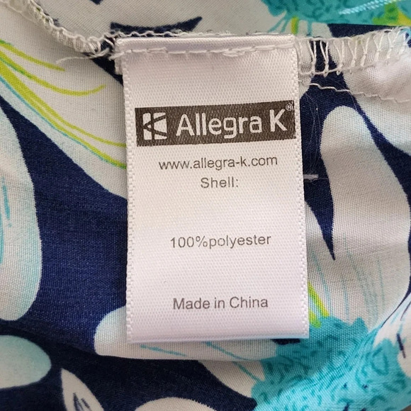 Allegra K Womens Floral Daisy Pleated Bow Flared Mini Skirt Blue Size Small - Picture 10 of 10